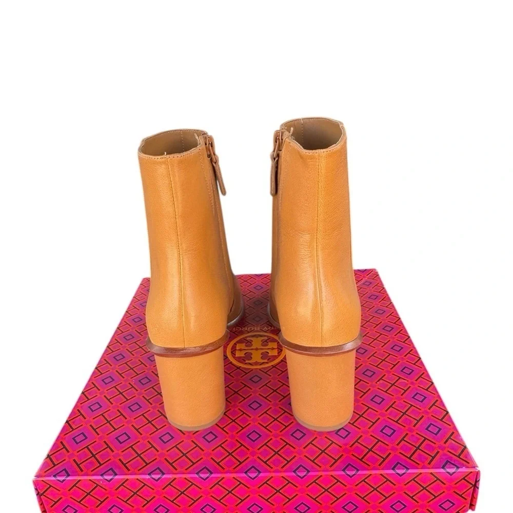 NIB TORY BURCH BROOKE STAMPED HEEL ROUND TOE LEATHER BOOTIE